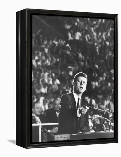 Sen. John F. Kennedy Speaking at the 1960 Democratic National Convention-Ed Clark-Framed Premier Image Canvas