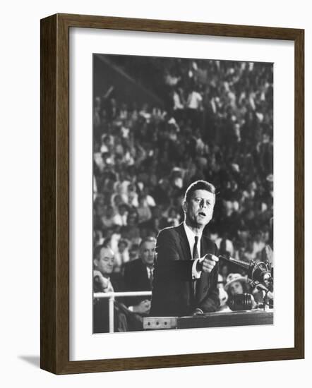 Sen. John F. Kennedy Speaking at the 1960 Democratic National Convention-Ed Clark-Framed Photographic Print