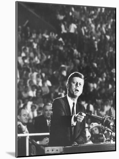 Sen. John F. Kennedy Speaking at the 1960 Democratic National Convention-Ed Clark-Mounted Photographic Print