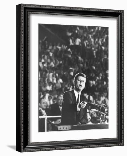 Sen. John F. Kennedy Speaking at the 1960 Democratic National Convention-Ed Clark-Framed Photographic Print