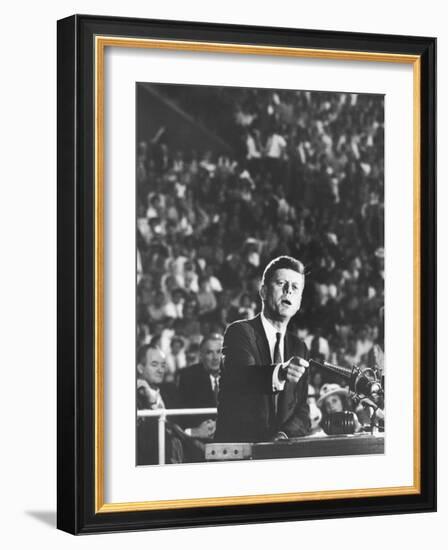 Sen. John F. Kennedy Speaking at the 1960 Democratic National Convention-Ed Clark-Framed Photographic Print