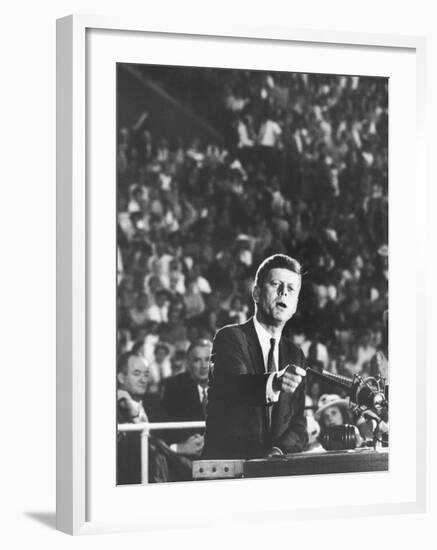 Sen. John F. Kennedy Speaking at the 1960 Democratic National Convention-Ed Clark-Framed Photographic Print