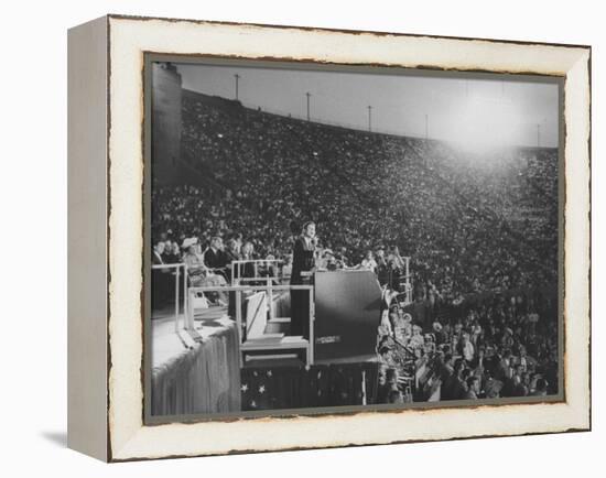 Sen. John F. Kennedy Speaking at the 1960 Democratic National Convention-Ed Clark-Framed Premier Image Canvas