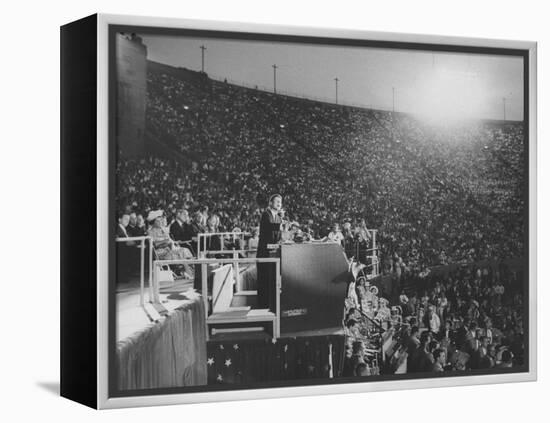 Sen. John F. Kennedy Speaking at the 1960 Democratic National Convention-Ed Clark-Framed Premier Image Canvas