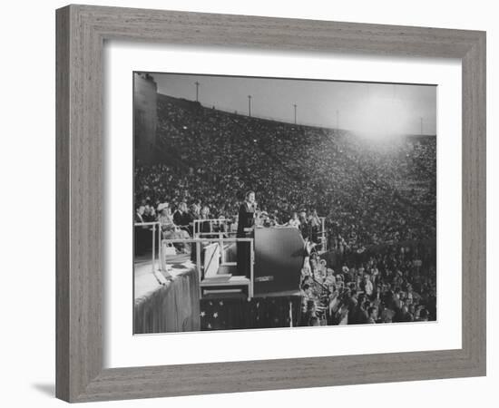 Sen. John F. Kennedy Speaking at the 1960 Democratic National Convention-Ed Clark-Framed Photographic Print