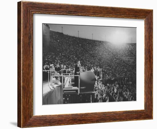 Sen. John F. Kennedy Speaking at the 1960 Democratic National Convention-Ed Clark-Framed Photographic Print