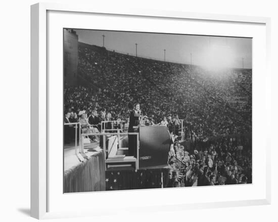 Sen. John F. Kennedy Speaking at the 1960 Democratic National Convention-Ed Clark-Framed Photographic Print