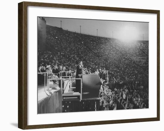 Sen. John F. Kennedy Speaking at the 1960 Democratic National Convention-Ed Clark-Framed Photographic Print