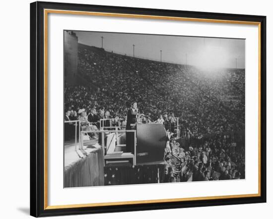 Sen. John F. Kennedy Speaking at the 1960 Democratic National Convention-Ed Clark-Framed Photographic Print