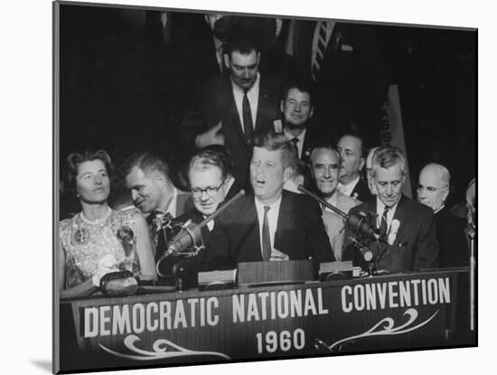 Sen. John F. Kennedy Speaking at the Democratic National Convention-null-Mounted Photographic Print