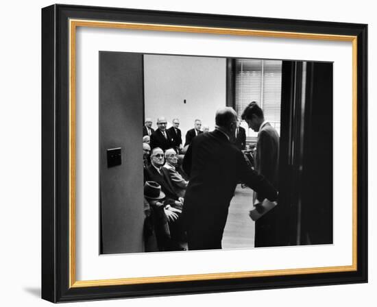 Sen. John F. Kennedy with Bishop G. Bromley Oxnam-null-Framed Photographic Print