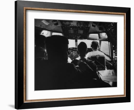 Sen. John F. Kennedy with His Staff on His Presidential Campaign Plane-null-Framed Photographic Print