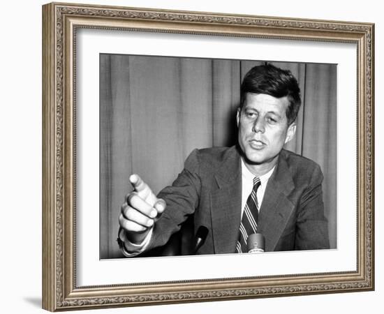 Sen John Kennedy after Making a Foreign Policy Speech in the Senate-null-Framed Photo