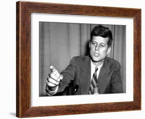 Sen John Kennedy after Making a Foreign Policy Speech in the Senate-null-Framed Photo