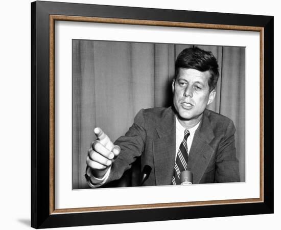 Sen John Kennedy after Making a Foreign Policy Speech in the Senate-null-Framed Photo