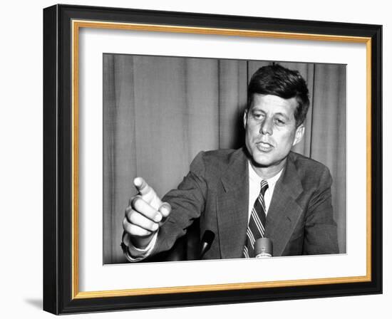 Sen John Kennedy after Making a Foreign Policy Speech in the Senate-null-Framed Photo