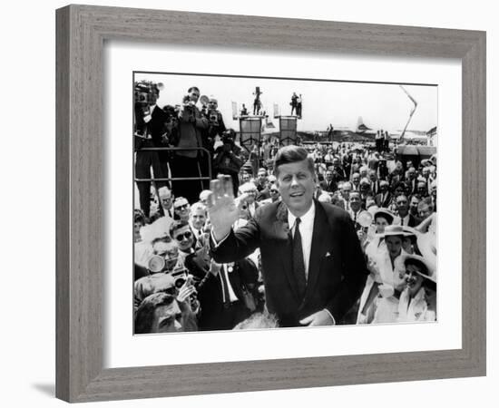 Sen John Kennedy Arrives at Los Angeles International Airport for the 1960 Democratic Convention-null-Framed Photo