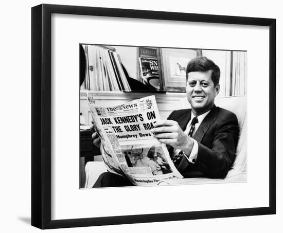 Sen John Kennedy Becomes the Front-Runner for the 1960 Democratic Presidential Nomination-null-Framed Photo