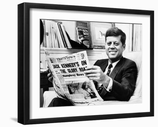 Sen John Kennedy Becomes the Front-Runner for the 1960 Democratic Presidential Nomination-null-Framed Photo