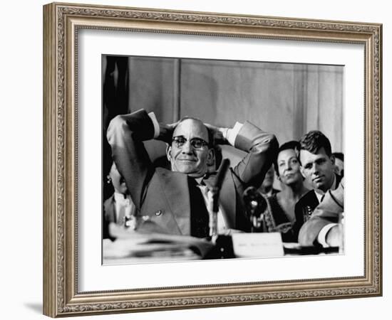 Sen. John L. Mcclellan and Robert F. Kennedy, During the Army-McCarthy Hearings-Yale Joel-Framed Photographic Print