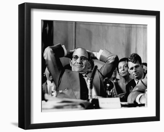 Sen. John L. Mcclellan and Robert F. Kennedy, During the Army-McCarthy Hearings-Yale Joel-Framed Photographic Print