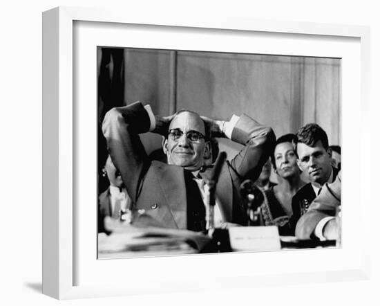 Sen. John L. Mcclellan and Robert F. Kennedy, During the Army-McCarthy Hearings-Yale Joel-Framed Photographic Print