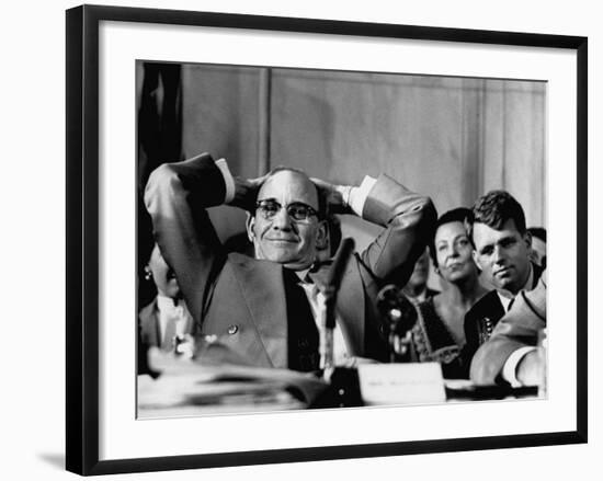 Sen. John L. Mcclellan and Robert F. Kennedy, During the Army-McCarthy Hearings-Yale Joel-Framed Photographic Print