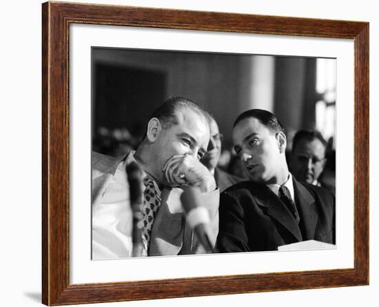 Sen. Joseph R. McCarthy Talking with His Lawyer Roy M. Cohn in the Army-McCarthy Hearings-Yale Joel-Framed Photographic Print