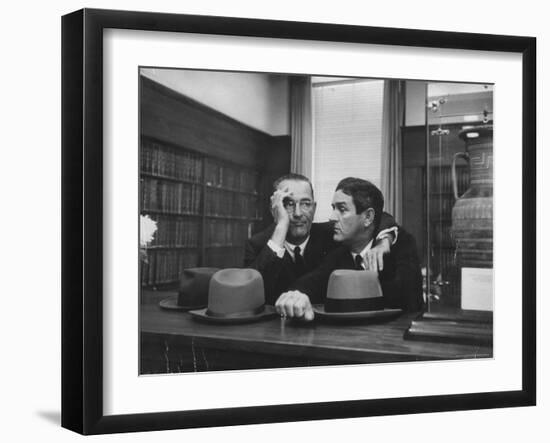 Sen. Lyndon B. Johnson Talking with Lawyer John B. Connally at Opening of the Sam Rayburn Library-Thomas D^ Mcavoy-Framed Photographic Print