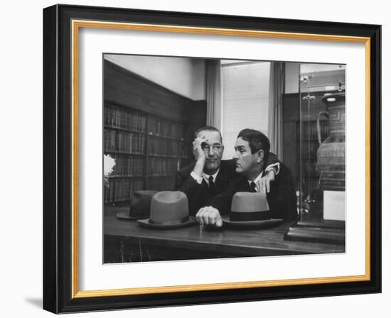 Sen. Lyndon B. Johnson Talking with Lawyer John B. Connally at Opening of the Sam Rayburn Library-Thomas D^ Mcavoy-Framed Photographic Print