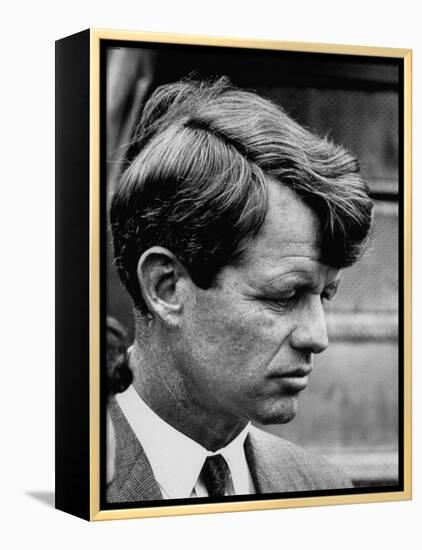 Sen. Robert F. Kennedy Arriving at La Guardia Airport-Loomis Dean-Framed Premier Image Canvas