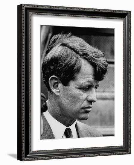 Sen. Robert F. Kennedy Arriving at La Guardia Airport-Loomis Dean-Framed Photographic Print