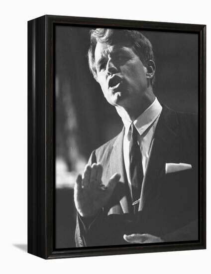 Sen. Robert F. Kennedy Campaigning for Local Democratics in New York State-null-Framed Premier Image Canvas