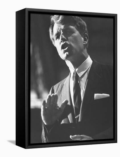 Sen. Robert F. Kennedy Campaigning for Local Democratics in New York State-null-Framed Premier Image Canvas