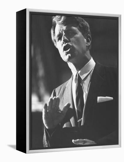 Sen. Robert F. Kennedy Campaigning for Local Democratics in New York State-null-Framed Premier Image Canvas