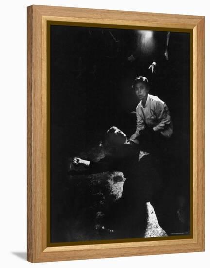 Sen. Robert Kennedy Sprawled Semiconscious in Own Blood on Floor After Being Shot in Brain and Neck-Bill Eppridge-Framed Premier Image Canvas