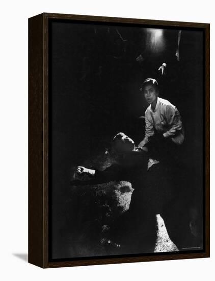 Sen. Robert Kennedy Sprawled Semiconscious in Own Blood on Floor After Being Shot in Brain and Neck-Bill Eppridge-Framed Premier Image Canvas