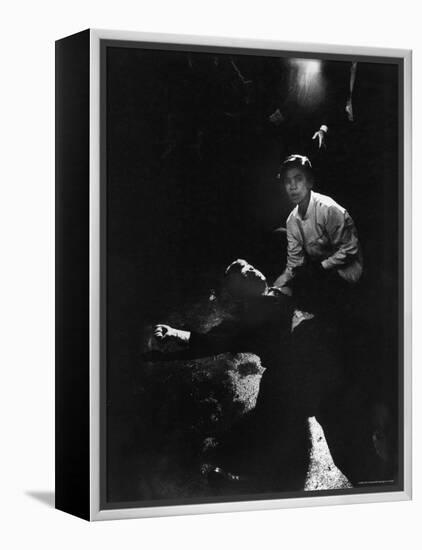 Sen. Robert Kennedy Sprawled Semiconscious in Own Blood on Floor After Being Shot in Brain and Neck-Bill Eppridge-Framed Premier Image Canvas