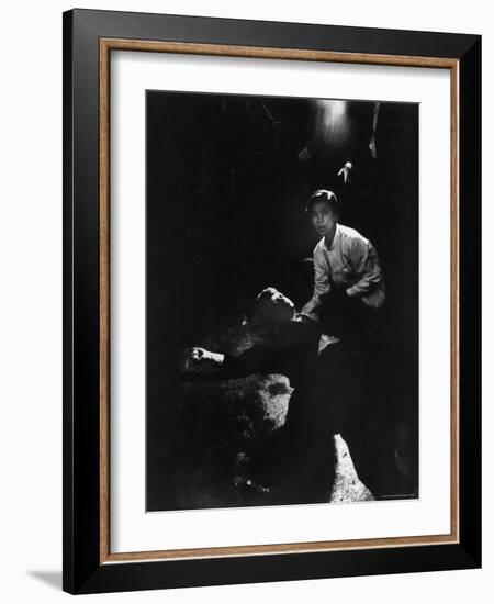 Sen. Robert Kennedy Sprawled Semiconscious in Own Blood on Floor After Being Shot in Brain and Neck-Bill Eppridge-Framed Photographic Print