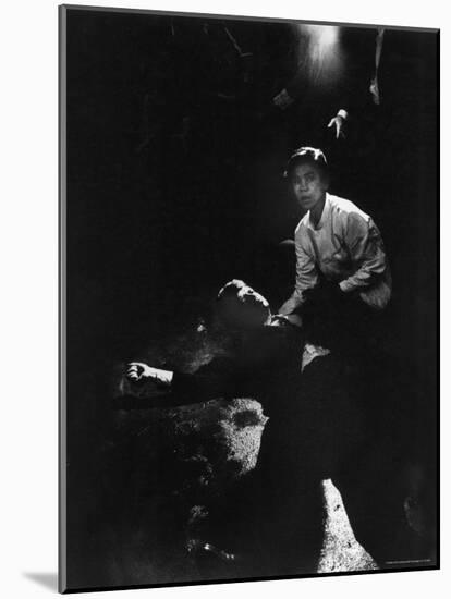 Sen. Robert Kennedy Sprawled Semiconscious in Own Blood on Floor After Being Shot in Brain and Neck-Bill Eppridge-Mounted Photographic Print