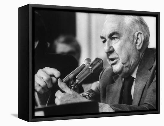 Sen. Sam Ervin Questioning Witness During Watergate Hearings-Gjon Mili-Framed Premier Image Canvas