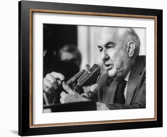 Sen. Sam Ervin Questioning Witness During Watergate Hearings-Gjon Mili-Framed Photographic Print