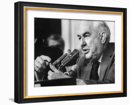 Sen. Sam Ervin Questioning Witness During Watergate Hearings-Gjon Mili-Framed Photographic Print