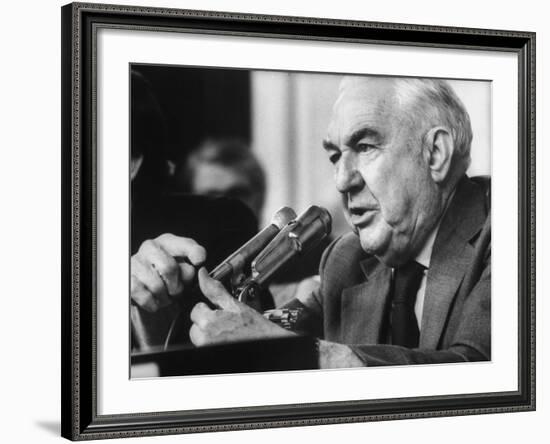 Sen. Sam Ervin Questioning Witness During Watergate Hearings-Gjon Mili-Framed Photographic Print