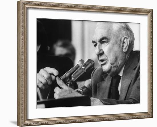 Sen. Sam Ervin Questioning Witness During Watergate Hearings-Gjon Mili-Framed Photographic Print