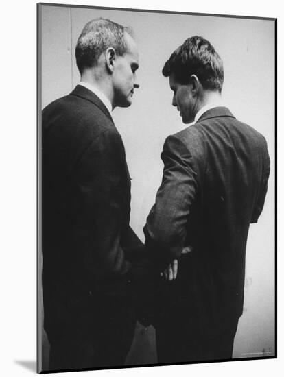 Sen. William Proxmire Talking with Robert F. Kennedy-Hank Walker-Mounted Premium Photographic Print