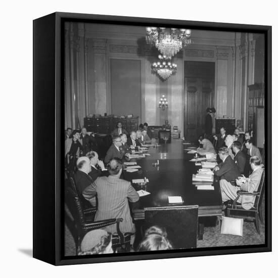 Senate Banking and Currency Committee Holding Hearings Regarding the Bretton Woods Agreements-null-Framed Premier Image Canvas