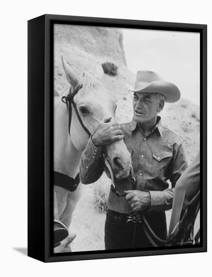 Senator Barry M. Goldwater, Riding His Horse is One of His Hobbies-Leonard Mccombe-Framed Premier Image Canvas