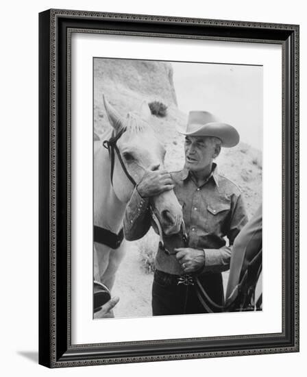 Senator Barry M. Goldwater, Riding His Horse is One of His Hobbies-Leonard Mccombe-Framed Photographic Print