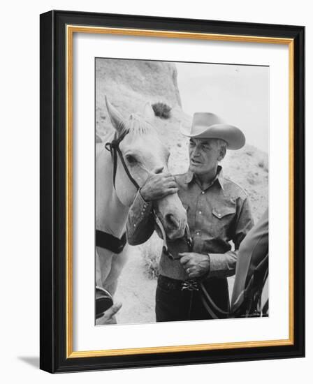 Senator Barry M. Goldwater, Riding His Horse is One of His Hobbies-Leonard Mccombe-Framed Photographic Print